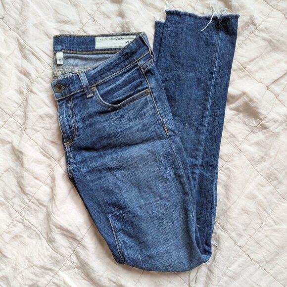 Rag & Bone Dre Low-Rise Slim Distressed Boyfriend Jeans - Picture 1 of 4